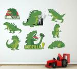 Lanstick Vinyl Multicolor Godzilla Multi Images Wall Self Adhesive Wall Sticker 24 inch