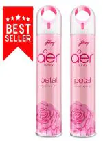 Godrej Aer Spray Air Freshener for Car, Home & Office - Petal Crush Pink Pack of 2 (220 ml each)| Long-Lasting Fragrance