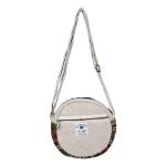 CANVAS CULTURE Round Sling Mini Backpack, Himalayan Hemp Backpack Purse for Travel, Hippy Bag with Adjustable Strap Pack of 1 (9 x 9 x 3 Inches)