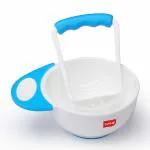 LuvLap Baby Food Grinding Cum Feeding Bowl, Portable Baby Food Master and Bowl for Baby Wearing Food Preparation (Pack of 1 Set, White and Blue)