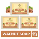 Ayusoul Ayurveda Khadi Handmade Walnut Bath Soap (Pack of 3)(300g)