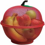 XAVRY Fruits Basket for Kitchen Basket with Net Cover (Red, Iron)