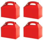 Festiko 12 Pcs Red Party Treat Boxes, Party Favor Boxes, Goodie Boxes, Cookies Boxes, Party Favor Candy Boxes, Gable Paper Gift Boxes With Handles, Party Supplies Decoration