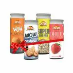 20-20 Dry Fruits Wow Almond, Roasted Cashew Chatpata, Super Seed Mix, Dried Strawberry (Pack Of 4)