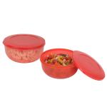 Cutting EDGE 2 Pc 1300ML Eco-Storage Plastic Container Set for Kitchen & Refrigerator, BPA Free, Multipurpose, Food Safe, Toxin Free, Reusable & Recyclable - (Set of 2, Red)
