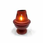 Mitaksi Overseas Exim Handmade Terracotta Oil Diya with Designed Cover/Diya for Home/Mitti ka Diya-Pack of 1