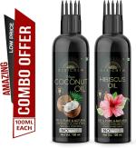 Desi Crew Virgin Coconut and Hibiscus Oil for Skin, Body and Hair Care 100 ml Each