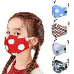CENWELL Kids 3D Mask Reusable Washable Breathable & Comfortable Stylish Face Mask with Adjustable Earloops for Boys Girls Children Gift (Set Of 5)