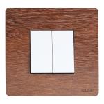 Kolors 1 Module Original Wood Cover Plate, Premium Modular Switch Plate & inner plate (Wild Walnut) [Kredo] [These modular plates are only compatible with KREST & KLASSIC Switches]
