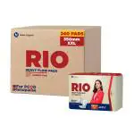 RIO Heavy Flow XXL Sanitary Pads 240 Pieces (Pack of 24) with 350mm coverage, Side Leak guards, Wings for Heavy Flow, PCOD and Menopause