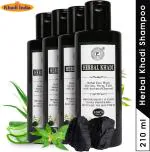 Herbal Khadi Activated Charcoal No Sulphates & Parabens Herbal Face Wash Deep Detoxi Oil Control Anti Pollution Pore Purifier (Pack of 4) 840 ml