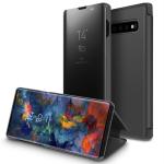 TRIFTY Black Mirror S-View Sensor Working Stand Flip Cover for Samsung Galaxy S10 Plus|MOBILE COVER|COVER|BACK COVER|MOBILE CASE|FLIP COVER