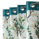 Ultica Fab Velvet Polyester 7ft Set of 2 Curtain for Door | Printed Panels for Home and Office | Eyelet Curtains for Living Room Kitchen Hall, 4 x 7 Feet, Aqua Patti Joint