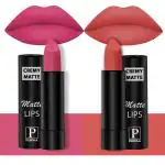 PERPAA Creamy Matte Lipstick Combo Set Of 2 Bright Long Stay Intense Color 3.5gm Each|Pink Fusion,Velvet Orange