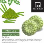 B&B BLISS & BLUSH Moringa Hand Made Nourishing Bathing Soap For Skin Purification 100g each (Pack of 2)