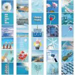 iDream Self-Adhesive Beautiful Sky Blue Poster Landscape DIY Stickers for Suitcase Laptop Bicycle Helmet Waterproof Sticker (Set of 60) (Multicolor)