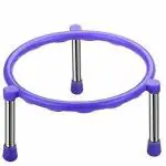 QUISTAL Platic Ring Matka/Pot/Plant Stand with 3 Stainles Steel Stand - Pack of 1 - Multicolor