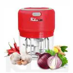 Rico Japanese Technology Rechargeable Wireless Electric Chopper with Replacement Warranty - Stainless Steel Blades, 10 Seconds Chopping for Mincing Garlic, Vegetable, Meat, Nuts, 250 ML, 30 Watts