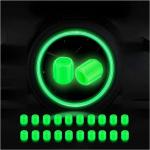 AFFITUDE AUTO | Green | Luminous Wheels Cap Tire Valve Stem, Glow Luminous at Night, Air Caps Cover Fluorescent, Illuminated Auto Car Wheel Valve Stem Caps Cover Set Of 8 Compatible with Hyundai i10