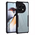 SROCK Oneplus 11R (5G) Back CaseCover | Camera Protection | Shockproof Bumper-Edge | Acrylic Crystal Clear | 360 Degree Protection TPU+PC | Transparent Eagle Case Cover-Black