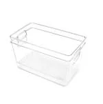INKULTURE Clear Acrylic Pantry Organizer Bin With Handle For Food Storage, Refrigerator, Fridge, Cabinet, Kitchen, Countertops Etc | Large | Pack of 02