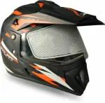 TVS Racing Motorbike Helmet Black Orange and White Full Face, Size:XL