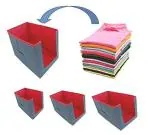 PerfectKrafts TShirts/Shirts Storage box for clothes Organizer in Men's Wardrobe storage multicolor(Pack of 4)