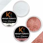 KINDED White Pearl and Rose Gold Powder Loose Shimmer Glitter Eyeshadow for Women - Pack of 2, Each Pack 3 g