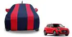 Auto Hub Car Cover Compatible for Maruti Suzuki Swift with Mirror and Antenna Pocket, Water resistant, Elastic Bottom, Triple Stitched, Wind Proof, Black-Red
