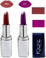 OUR BEAUTY Multicolor Creamy Matte Moisturising Lipstick Ks46 (Set Of 2)