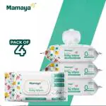 MAMAYA BABY WIPES/PACK OF 4 WITH LID/WITH ALOEVEERA