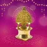 pujaNpujari Kamakshi Devi Brass Oil Deepam/Diya for Pooja, Standard, Golden
