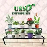 USM ENTERPRISES Trending Stackable Plant Pot Stand, 2 Tier Expandable & Adjustable Metal Indoor Outdoor Plant Stand for Living Room, Balcony, Garden, Office, Flower Shop (Black)