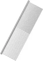 Wolblix Dog Combs, Stainless Steel 19 CM Pet Grooming Comb with Rounded Ends, Metal Pet Comb for Removing Tangles and Knots of Dogs, Cats and other Pets.