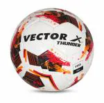 Vector X Thunder FIFA Basic Soccer Ball Rubber Hand Stitched Football For Professional Play (White-Red) Size-5