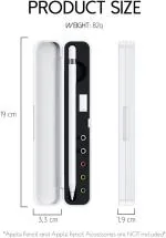 ProElite Carrying Case for Apple Pencil 2nd Gen and 1st Generation - Storage Box with Lid for Apple Pencil - Pen Protective Case for iPad Pencil - Holder Accessories, Graphite Black