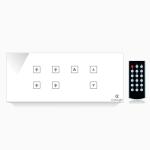 Artistic Device of letters C and L Touch Switch Board for 4 Lights and 1 Fan for Single Colors of 6 Module Size (Plain-White)