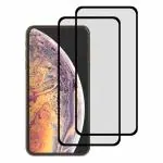 Kite Digital iPhone Xs Max Matte Finish (Black) Tempered Glass Screen Protector with Edge to Edge Coverage - Easy Installation Kit (Pack of 2)