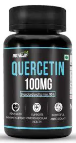 NutriJa Quercetin 100mg Capsules - Standardized to 95% | Highly Purified & Bioavailable Supplement | Natural Bio-flavonoids & Powerful Anti-Oxidants (60 Capsules)