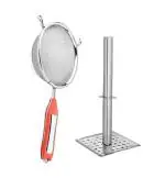 Urban Buy Stainless Steel Soup Stainer/Channi with Square Masher ,Multicolor, &(Pack of 2)