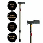 CHEVALIER Premium Walking Stick/Cane for Old People Men/Women Adults (Grey)