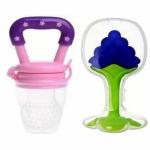 SMILEY MIA Baby Fruit teether/Teething toy with Fruit Nibbler/Pacifier for lil infant Teether and Feeder  (Pink)