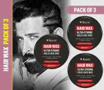 KURAIY 100% Pure Hair Wax For Men - Hair Clay Wax, Strong Hold & Ultra Matte Finish, Restylable Hair Wax (100 g)