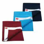 Luv Lap Baby Navy Blue Maroon and Royal Blue Fleece Anti Piling Instadry Extra Absorbent Quick Dry Sheet 50 x 70cm (Size S, Pack of 3)