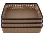 Kuber Industries Coffee Plastic Stationary Office Tray (Set Of 3)
