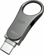 SP Silicon Power 64GB USB 3.0 Dual Type C Type A Pen Drive, Mobile C80 Series