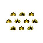 Comet Busters Beautiful Handcrafted Black and Yellow Floral Lotus Bindis (BIN1956) Pack of 1