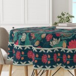 Astitva Premium Cotton Circular Table Cloth | Round 4 Seater Table Cover with Designed Border (60In Dia) - 1Pc