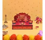 Future Works Diwali Hamper Special Mini Mandir Wooden Gift Box With Storage DIY Temple Traditional Design With Space To Keep Dry Fruits, Sweets, Chocolates Or Pooja Samagri Unique Gift (Multi Color Small Size)