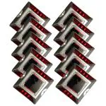 Robustt Aluminium material solar stud with greater visibility than 800mtr ( Pack of 10, Silver and Red)